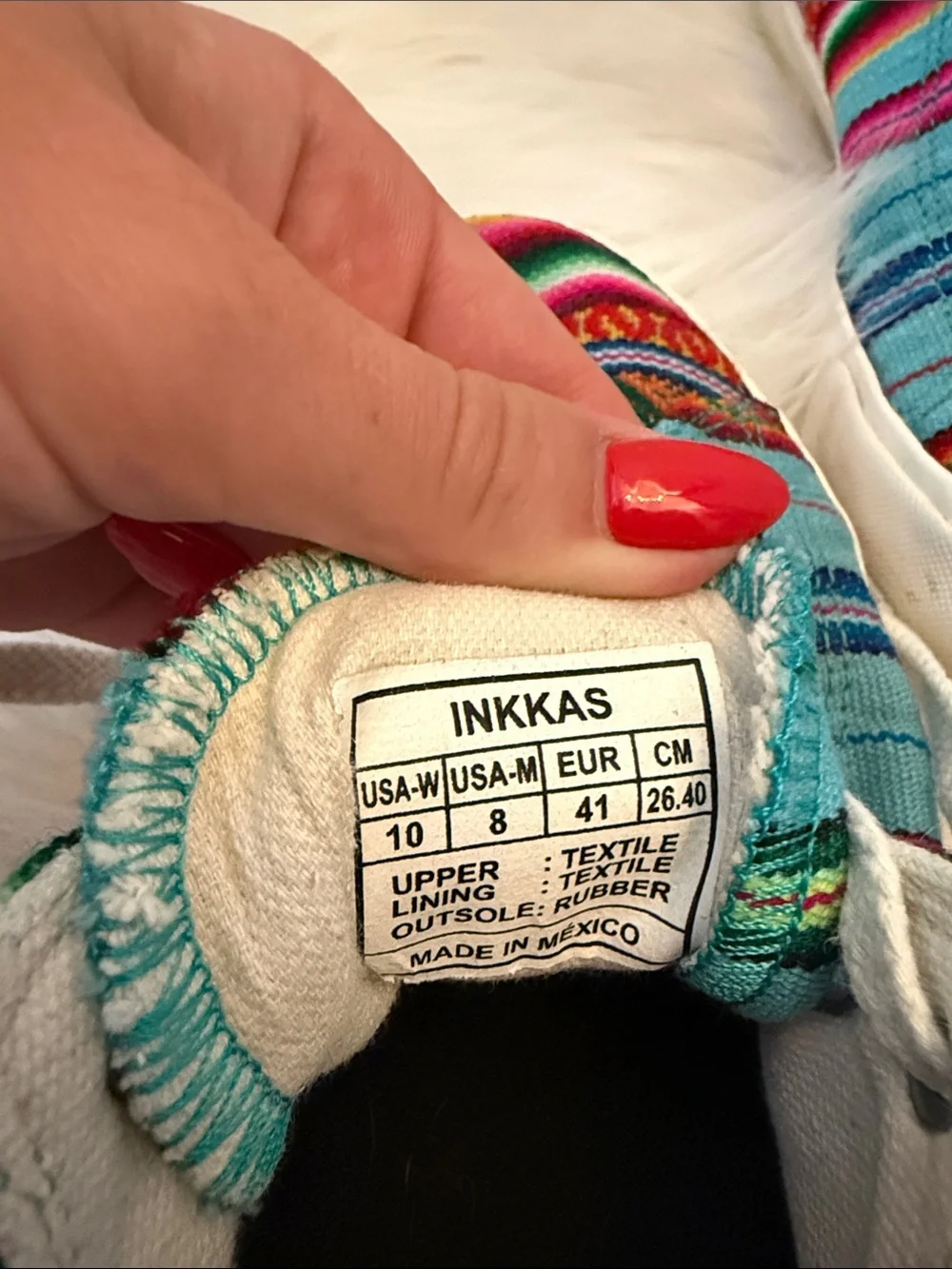 Inkkas turquoise multicolor aztec canvas sneakers❤️💙🩷🤍